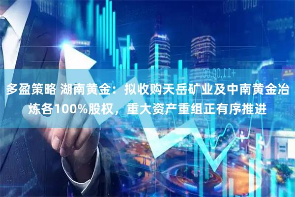 多盈策略 湖南黄金：拟收购天岳矿业及中南黄金冶炼各100%股权，重大资产重组正有序推进