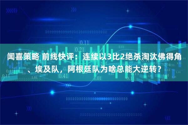 闻喜策略 前线快评：连续以3比2绝杀淘汰佛得角、埃及队，阿根廷队为啥总能大逆转？